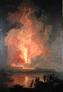 Vesuv erupting (olje på lerret) av Pierre Jacques Volaire