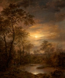 Moonlight Scene (maleri på panel) av Pierre Jean Hellemans