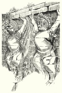 Garudas, Elephants' Terrace (gravering)