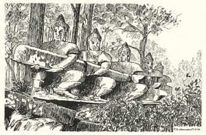 Giants of the balustrade (gravering)