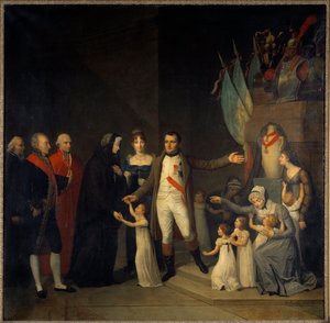 Stiftelsen av Legion of Honor Education Centres med Napoleon I. Maleri av Pierre Joseph Bazin (1797-1866) Paris fra 1800-tallet, Museum of the Legion d'Honneur av Pierre Joseph Bazin