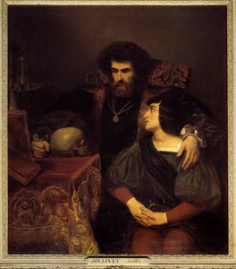 Lara Scene fra Lord Byrons «Lara»-sang I. Painting (Vanite) av Pierre Jules Jollivet (1794-1871) 1800-tallets søn. 1,3x1,1 m av Pierre Jules Jollivet