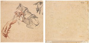 Studie av hender (recto); Skisse av en hånd (verso)