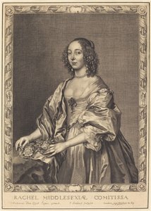 Rachel, grevinne av Middlesex av Pierre Lombard after Sir Anthony van Dyck