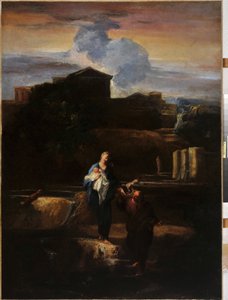 Flyturen til Egypt. Maleri av Pierre Louis Cretey (Pierre-Louis Cretey av Pierre Louis Cretey or Cretet