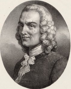 Portrett av komponisten Jean-Philippe Rameau 1683-1764. av Pierre Louis Henri Grevedon