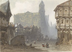 Den gamle markedsplassen i Rouen