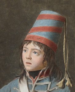 Joseph Bara (1779-1793) - Joseph Bara eller Barra (1780-1793) er et heltebarn fra den franske revolusjonen som kjempet i Vendee for republikken. Gravering av Pierre Michel Alix (1762-1817)
