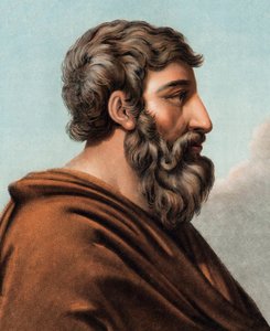 Portrett av Lycurgue (Lykourgos) mytiske lovgiver i Sparta (9. eller 8. århundre f.Kr.). (Lycurgus of Sparta) Gravering av Pierre Michel Alix (1762-1817)