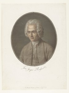 Portrett av Jean-Jacques Rousseau Jean-Jacques Rousseau (tittel på objekt) Collection of Great Men (serietittel) av Pierre Michel Alix