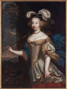 Madame de Montespan - Francoise Athenais de Rochechouart, Marquise de Montespan (1640-1707), som Diana, av Mignard, Pierre (1612-1695). Olje på lerret. Størrelse: 130x95,5cm. Privat samling