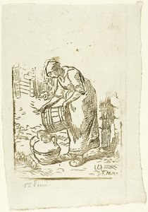 Kvinne som fyller vannkanner av Pierre Millet