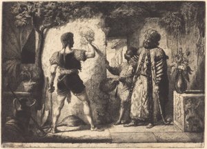 Kunstner tegner en mann i tyrkisk kjole