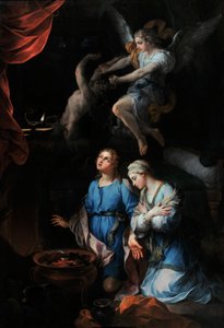 Historien om Tobie "" Første bryllupsnatt til Tobie og Sarra (Sarah, Sara)" (olje på lerret)