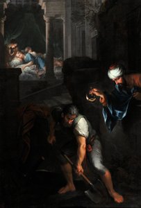 Raguel graver gropen sin (olje på lerret) av Pierre Parrocel