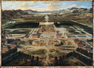 Utsikt over Versailles (maleri på lerret)