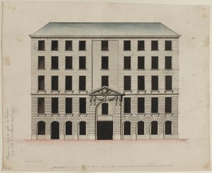 Fasade av Mont-de-Piété på rue des Blancs-Manteaux av Pierre Payen
