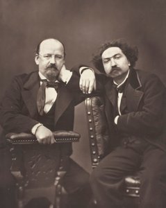 Émile Erckmann fransk forfatter, 1822-1899 og Alexandre Chatrian fransk forfatter, 1826-1890, ca. 1876 av Pierre Petit