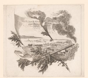 Zicht op de haven van Messina Utsikt over havnen i Messina tegnet før jordskjelvet kom i februar 1783. (tittel på objekt) av Pierre Philippe Choffard (attributed to)