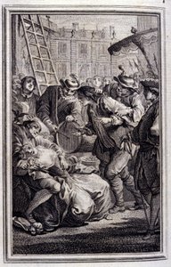 Belphegor - i ""Fortellinger og noveller på vers"" av Jean La Fontaine. 1776. Illustrasjon av P.P. Choffard.
