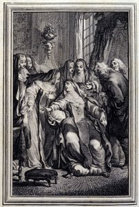 Den syke abbedissen - i "Fortellinger og noveller på vers" av Jean La Fontaine. 1776. Illustrasjon av P.P. Choffard. av Pierre Philippe Choffard