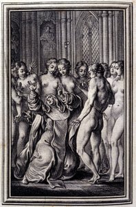 Le Glouches - i "" Fortellinger og noveller i vers "" av Jean La Fontaine. 1776. Illustrasjon av P.P. Choffard.