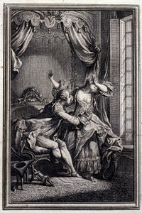 Richard Minulto - i "" Fortellinger og noveller på vers"" av Jean La Fontaine. 1776. Illustrasjon av P.P. Choffard.