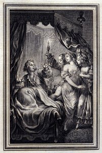 Vi legger aldri merke til alt - i «Tales et nouvelles en vers» av Jean La Fontaine. 1776. Illustrasjon av P.P. Choffard. av Pierre Philippe Choffard