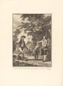 Alle respekterer andres arbeid, slik at hans eget er trygt av Pierre Philippe Choffard after Jean Michel Moreau