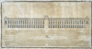 Arkitektur: "Prosjekt av Place Royale for Marseille, innvendig høyde" 1686 (tegning) av Pierre Puget