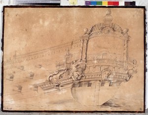 Baksiden av skipet "Paris". (tegning) av Pierre Puget