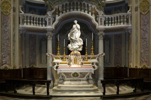 The Immaculate Conception, Santa Maria Immaculate plassert på alteret til det scenografiske kapellet 1669-70 (marmor) av Pierre Puget