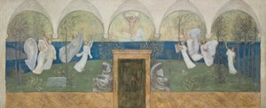 Et forberedende maleri til The inspiring Muses hyller Genius, Messenger of Light, 1895 av Pierre Puvis de Chavannes