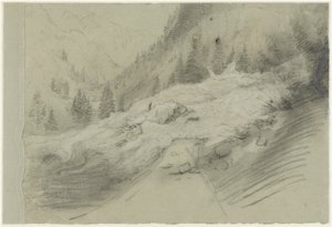 Skred i et alpint landskap av Pierre Puvis de Chavannes
