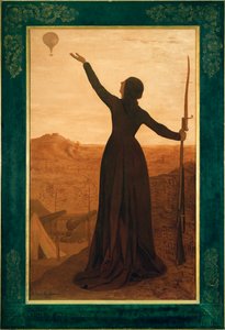 Byen Paris, dypt investert, overgir sitt kall til Frankrike (oljemaleri). av Pierre Puvis de Chavannes