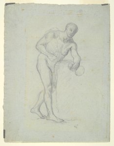 Nakenfigur med en kolbe av Pierre Puvis de Chavannes