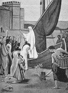 St. Genevieve bringer forsyninger til Paris (litografi) av Pierre Puvis de Chavannes