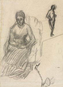 Studie av Madame Marie Cantacuzène, Studie av stående kvinnelig naken, ca. 1883. av Pierre Puvis de Chavannes