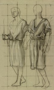 Studie av to stående figurer av Pierre Puvis de Chavannes