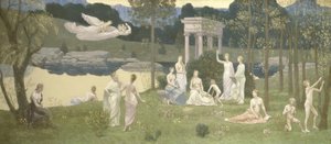 The Sacred Grove, Beloved of the Arts and the Muses, 188489. av Pierre Puvis de Chavannes