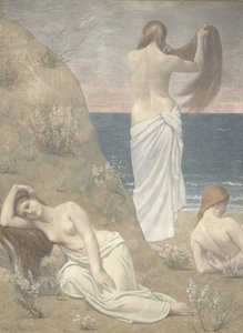 Unge jenter ved sjøen, 1887