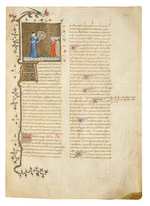 Side fra "The Properties of Things" av engelskmannen Bartholomew i den franske oversettelsen av Jean Corbechon, ca. 1390 av Pierre Remiet