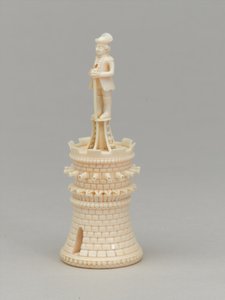 Hvitt tårn, sjakkbrikke, India, 1820 ca av Pierre Simon Dequoy