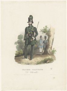 Belgisk frivillig jeger, 1831 Chasseur Volontaire De Chasteller (tittel på objekt) av Pierre Simonau