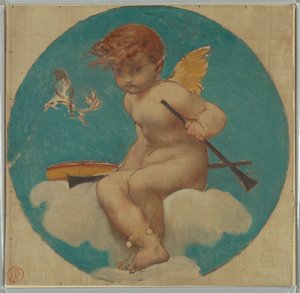 Studie for Roundel med Putto Holding Attributes of Music