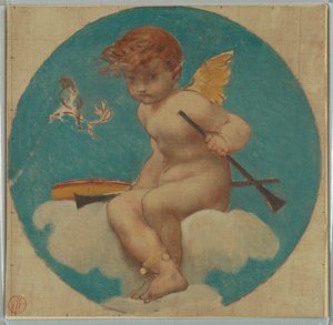 Studer for Roundel med Putto Holding Attributes of Music