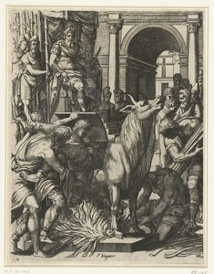 Oksen av Phalaris av Pierre Woeiriot (II)