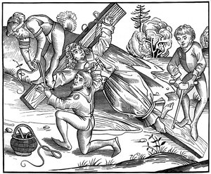 Spedbarnet Richard av Pontoise korsfestet av jøder, 1493 1849. av Pierre Wolgmuth