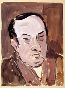 Portrett av Leon Paul Fargue (1876-1947) poet Tegning av Pierre de Belay (1890-1947) 1934. Paris, B.N.