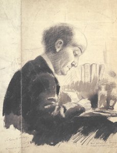 Portrett av Max Jacob (1876-1944) 1917 (blyant og gouache)